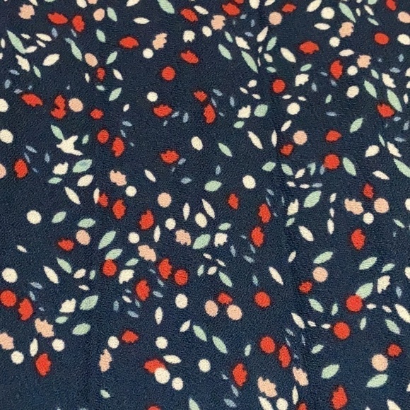 NWT Max Studio Midi Pleated Skirt Floral Print Navy Elastic Waist Women’s Size L - Picture 3 of 9